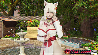 Moritani Kanami in Rule34 Kitty Cosplay - Big Tits Anime Girl Kissing, Masturbation, Dildo Play, and Explosive Squirt 3D Hentai