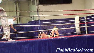 Wild eurobabes pussylicking after grappling
