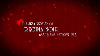 Hot Secretary Regina Noir Strips Out of Her Black & White Dress - No Panties & Horny