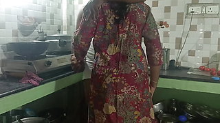 House wife romance in kitchen with her new husband part 1