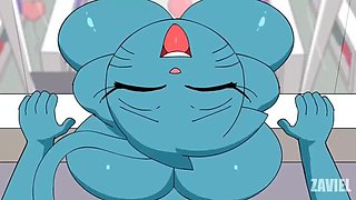 Nicole Gives Gumball a Hot Family Blowjob and Titjob