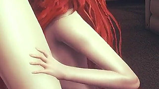 Red Head Ariella Oral Sex Blowjob and Cumshot - Sexy Anime Girl Sucks Cock in Honey Select 2 3D Animation Hentai