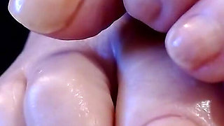 Long Natural Toenails Oiled Feet