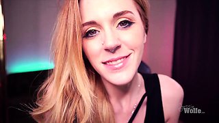 Close up with teen blonde sex doll rubbing her cunt