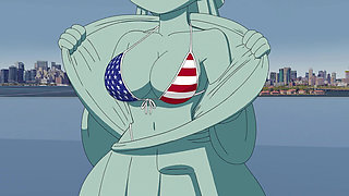 4th of July by Statue of Liberty Hentai Animation