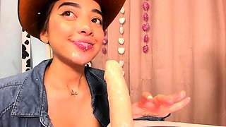 Asian amateur slut handles anal toys