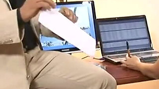 Sexy secretary brunette anally banged