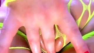 Violet Doll - Neon Fishnet Body Worship