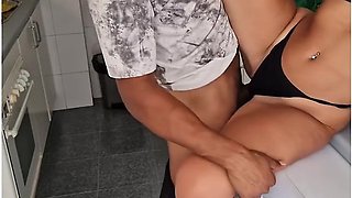 My Personal Trainer Fucks Me In The Kitchen Leaving My Pussy Full Of Milk Part 1