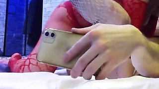 The Bitch Filmed on the Phone How She Was Fucked, a Student with a Juicy Ass Fucked Her Ass with a Pussy