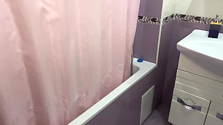 Fuck in the Bathroom and Made Her Hairy Ass Creampied