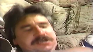 Vintage Maid Fucks A Mustache Guy On The Bed