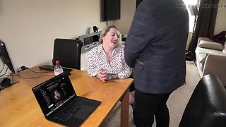 Big Boob BBW Home Inspection Blowjob with British MILF