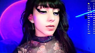Cute curly brunette solo webcam masturbation