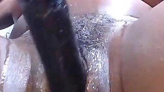 Sucking Fucking 10 Inch Dildo Fisting My Tight Black Pussy