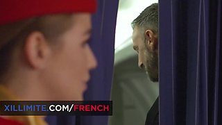 Plane crew enjoys steamy anal during flight - French Girls At Work