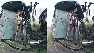Hot Model Lucia Denvile Strips While Exploring