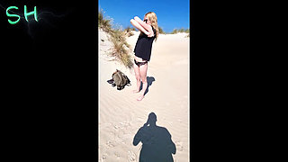 Teen Slut Public Doggy Fucked on the Beach!