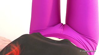 Purple Cameltoe Leggings And Feet