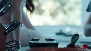 EroticaX - Cute couple sensual fuck in the kitchen