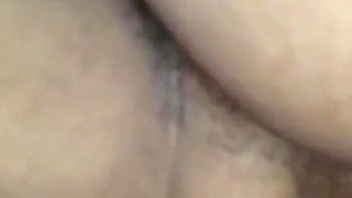 My wife and me at our bed I give a huge cumshot and she puts the milk inside her ass