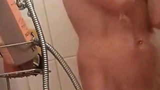 Very Horny Mature Woman Masturbates Dandy and Then Gets Fucked Standing up in the Shower