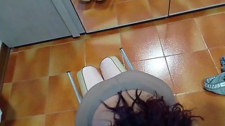 Naked MILF with Pantyhose and Heels Gives a Blowjob with Swallowing