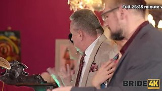 Hot Brunette Bride in Wedding Dress Fucks Friend Instead of Groom - Public Sex & Domination