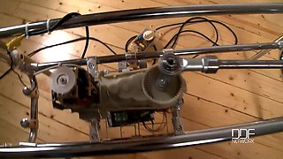 Nasty Liz inserts her fuckmachine in bound Nataly Von's pussy [Part 2]