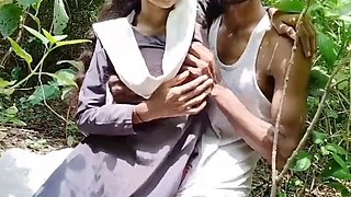 Desi college girlfriend from an Indian village gets rough in the jungle