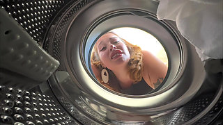Destroying Her Pussy While She Was in the Washing Machine