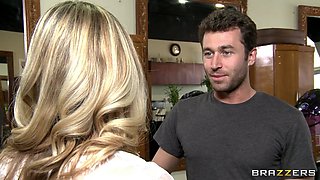 Haircuts And Handjobs With James Deen, Angela Attison - Brazzers