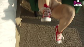 Blonde Slut Gets Railed Wearing Red Converse Shoes