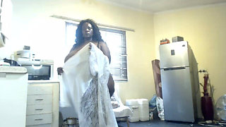 Mature SSBBW Stripteasing and Rubbing Her Clit