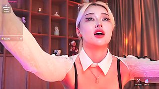Watch this amateur Korean babe give a smoking-hot blowjob and blow smoke in front of camera