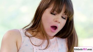 Petite latina satisfying her lesbian boss in the office