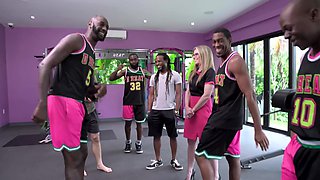 Hardcore interracial gangbang with blonde Cory Chase - HD
