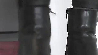 The Orgasm of a Slave Under Mistress Cassy's Boots
