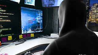 3D animation fuck on a space station with sexy blonde