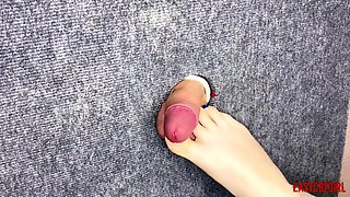 I Took A Close-up Shot Of Glory Hole - Spanking My Feet On The Cock And Balls Of A Slave Easycbtgirl