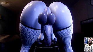 Huge Thicc Transgender Widowmaker Twerks Her Cock, Widowmaker Fucks Juno's Fat Ass