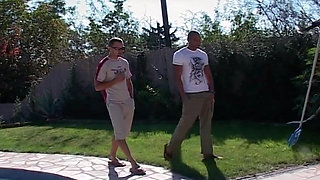 Pregnant Slut Fucked by Two Studs