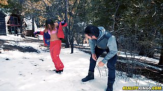 Kristen Scott and her BF are playing and having fun outdoors