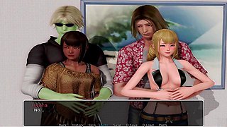 Hentai anime train adventure featuring animated girls at work