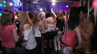 Awesome cowgirl moaning while being smashed hardcore in the club