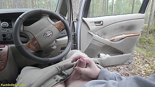 Couple Fucks on the Roadside in the Car
