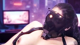 Delicious Cyberpunk Girl Astrid Orders a Cyber Dildo and Enjoys It Until She Glitches!