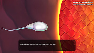 Busty Dragon Girl Gets Impregnated with a Hot Pussy Creampie - What a Legend! - Cartoon Animated Porn Game