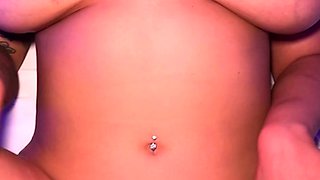 Inked Busty Babe Banged Hard On POV