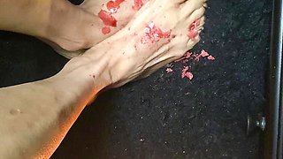 Candle light on tiny feet with sexy toes